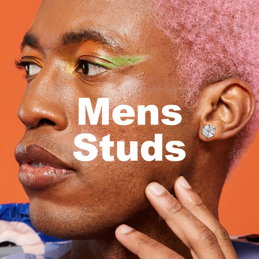 Men's Diamond Solitaire Zircon Stud Earrings