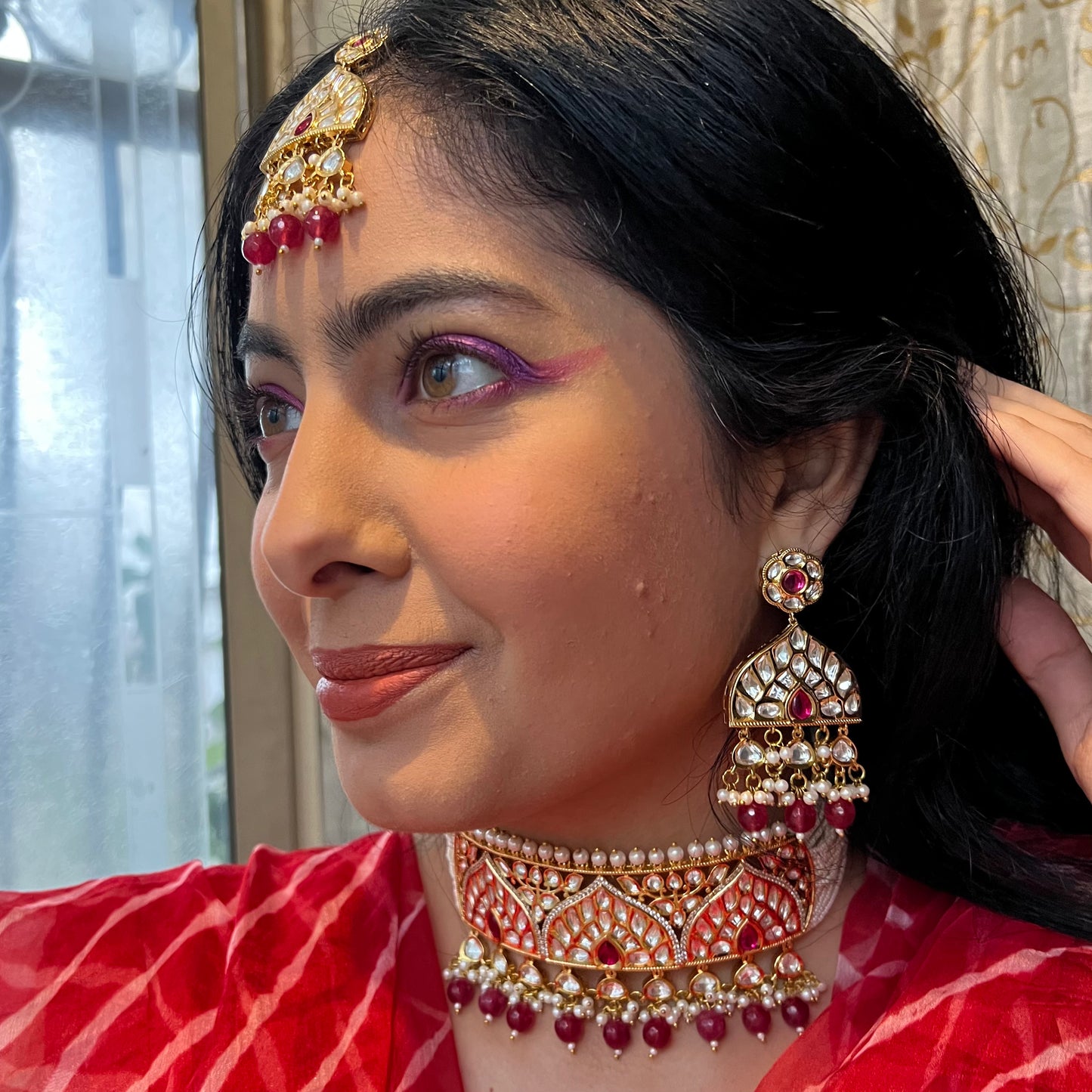 Royal Rajputi Gold Plated Uncut Polki Set