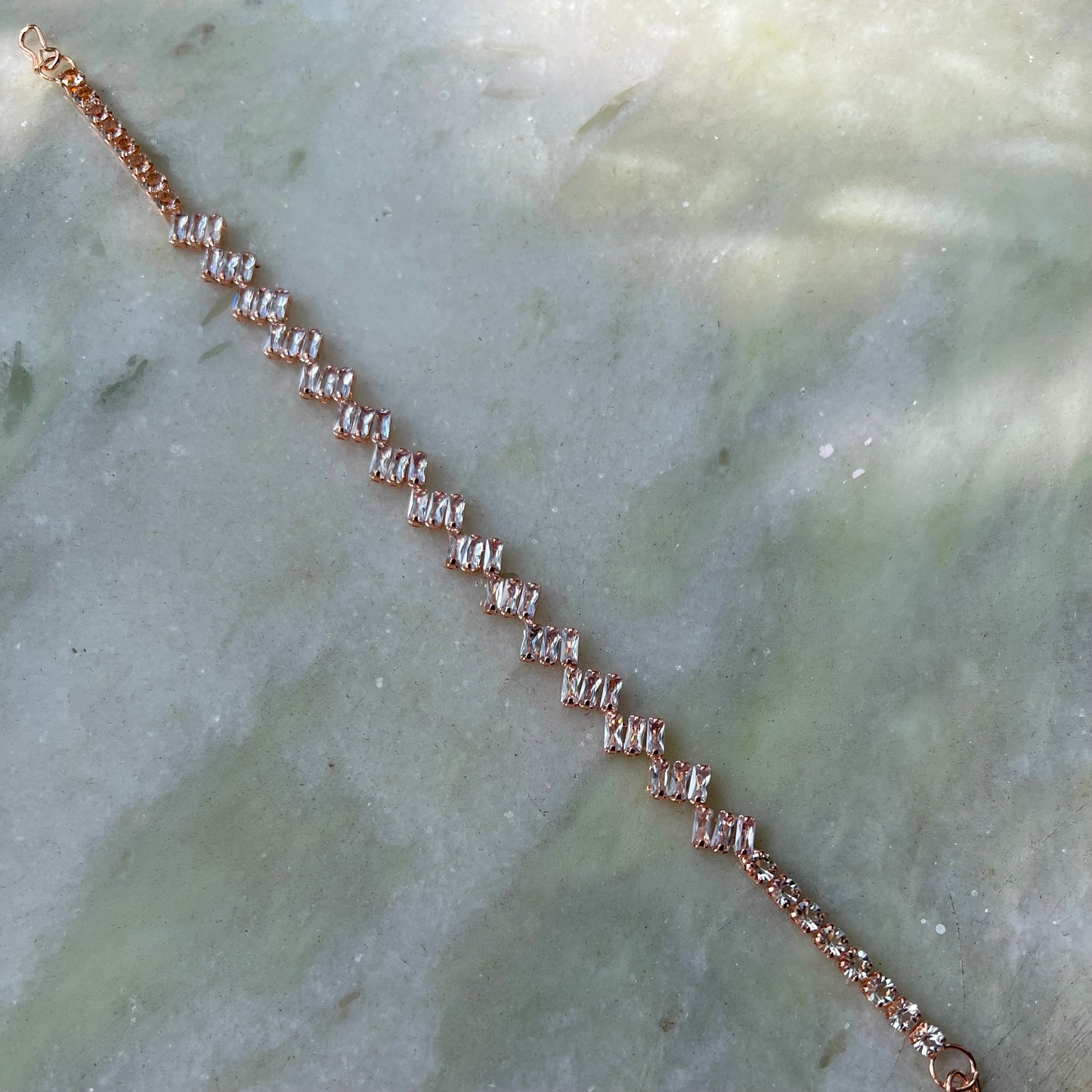 Rose Gold White Diamond Mathapatti Sheeshpatti Head Accessory