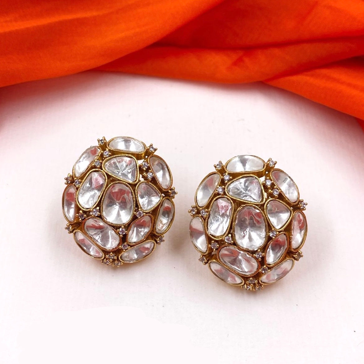 Aishwarya Rai Polki Diamond Zircon AD Stone Earringsk