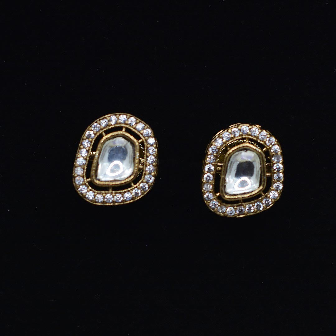 Uncut Polki Kundan Stud Earrings