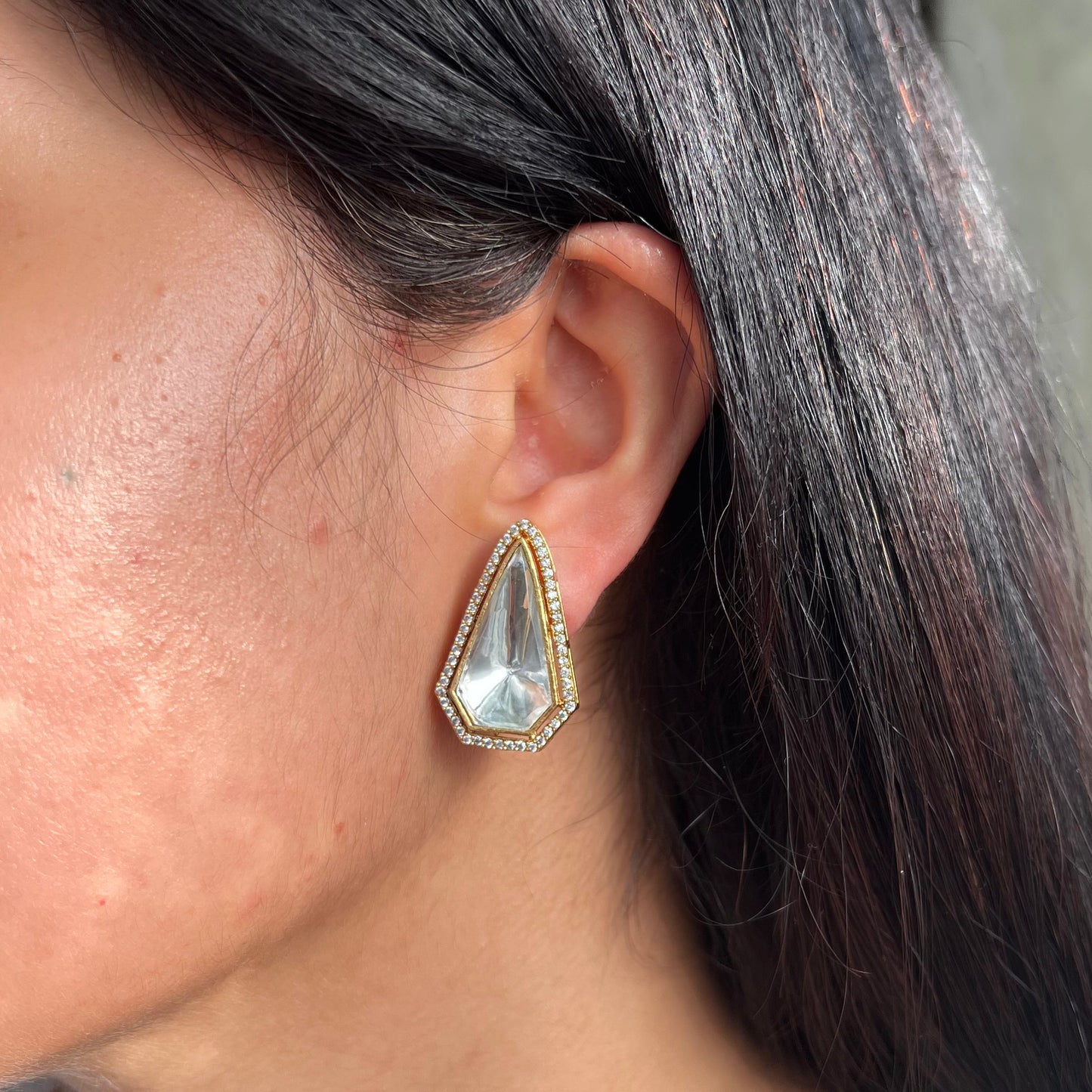 Parineeti Chopra Polki Kundan Diamond AD stone Stud Earrings