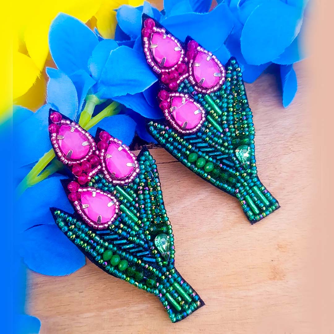 Floral Beaded Earrings