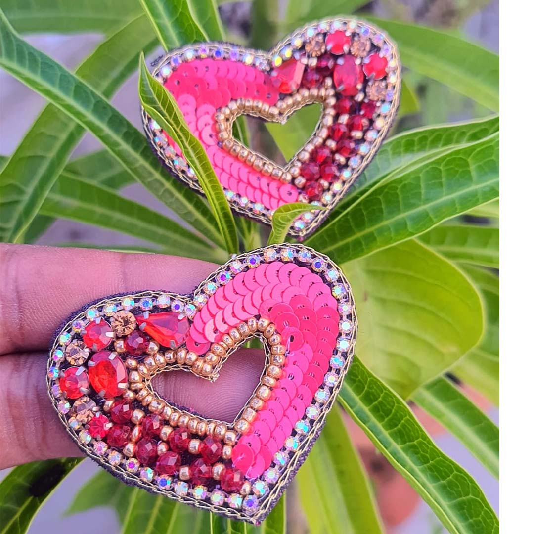 Heart Beaded Earrings