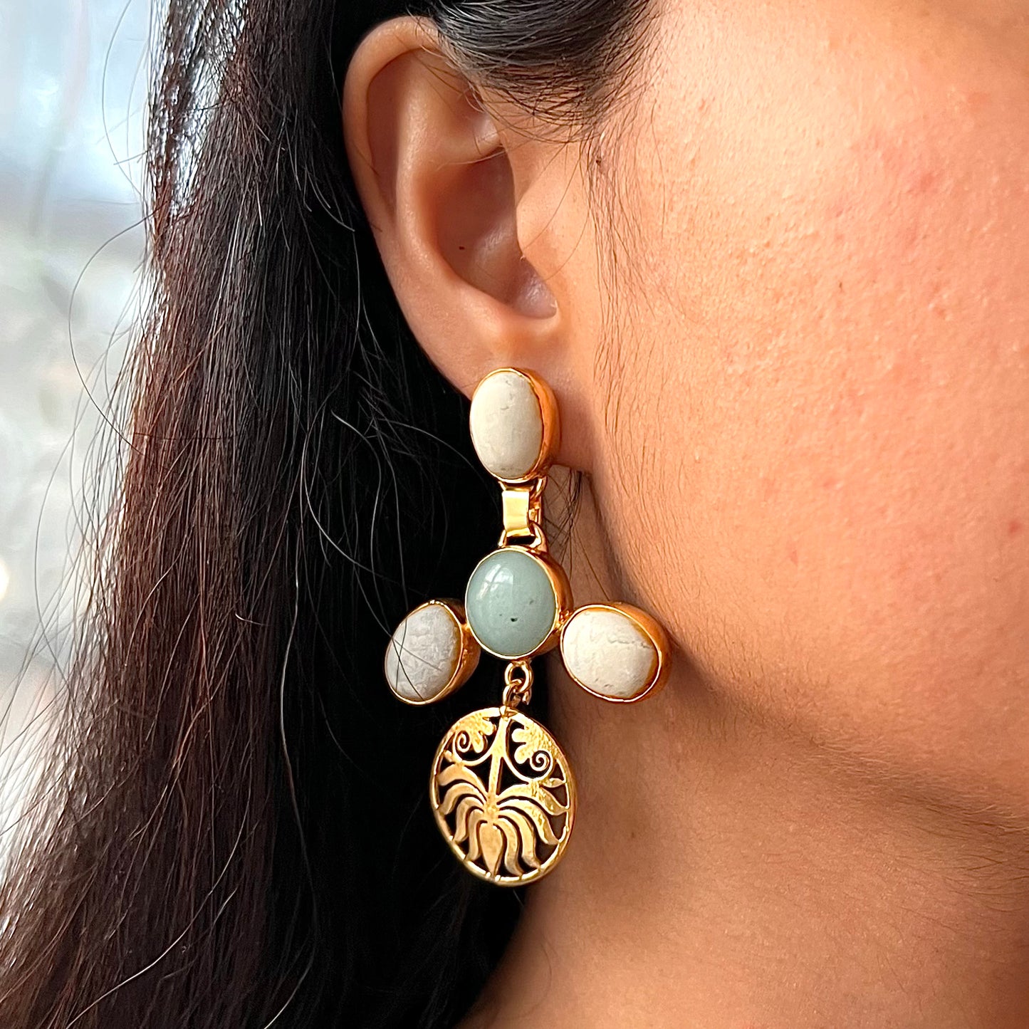 Stella Trance Gold Plated Statement Earrings