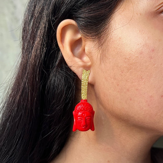 Buddha Gold Plated Earrings