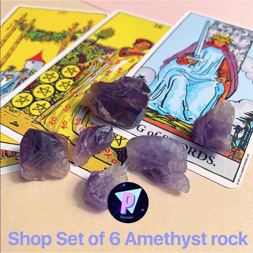 Set of 6 Crystal Amethyst rocks