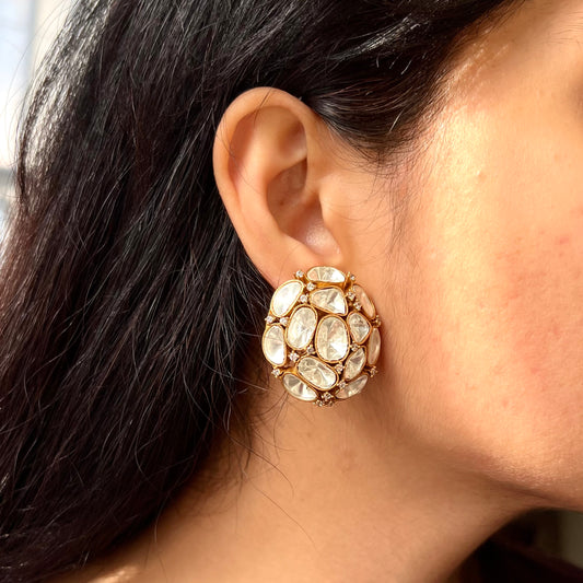 Aishwarya Rai Polki Diamond Zircon AD Stone Earringsk