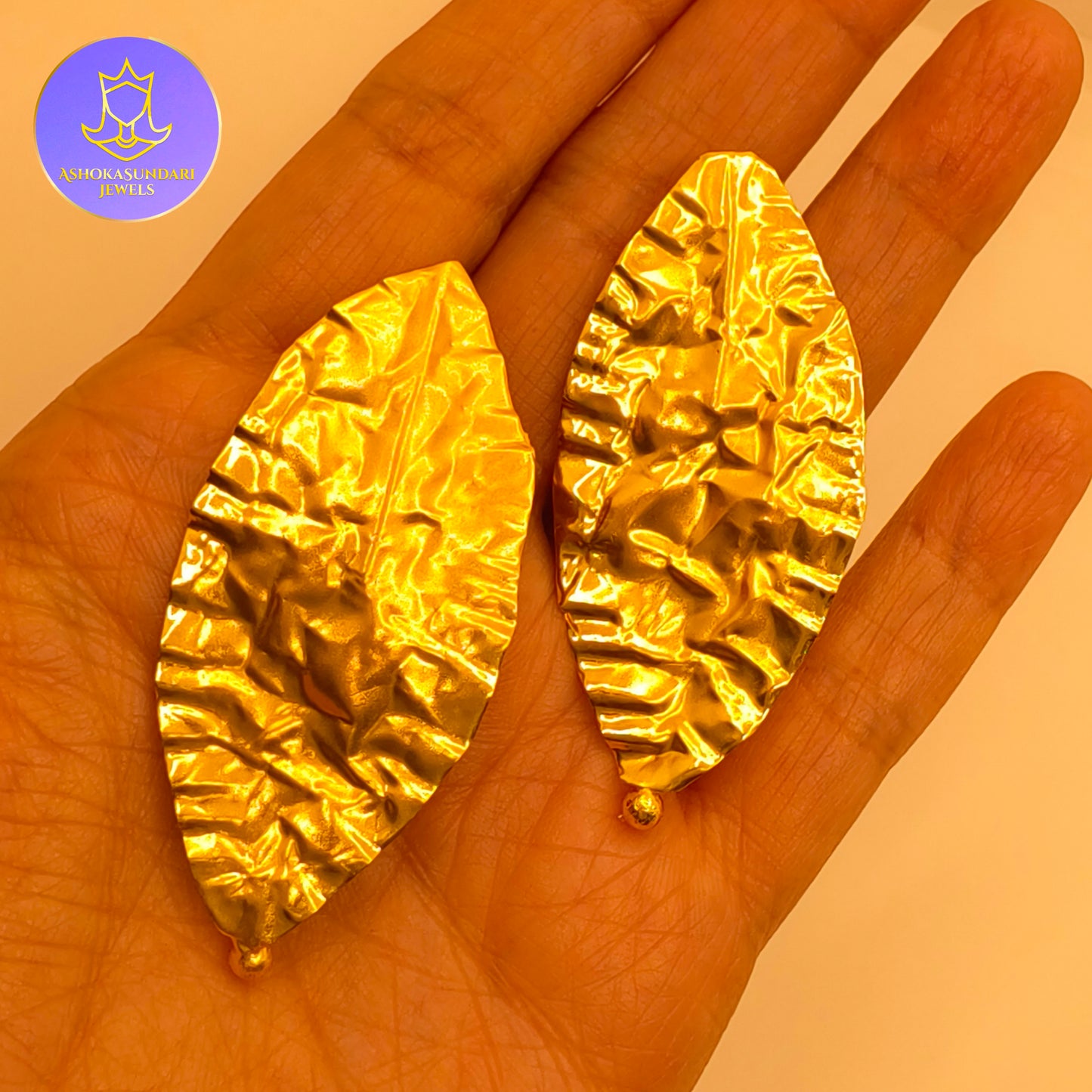 Leaf Natural Gold Plated Earrings