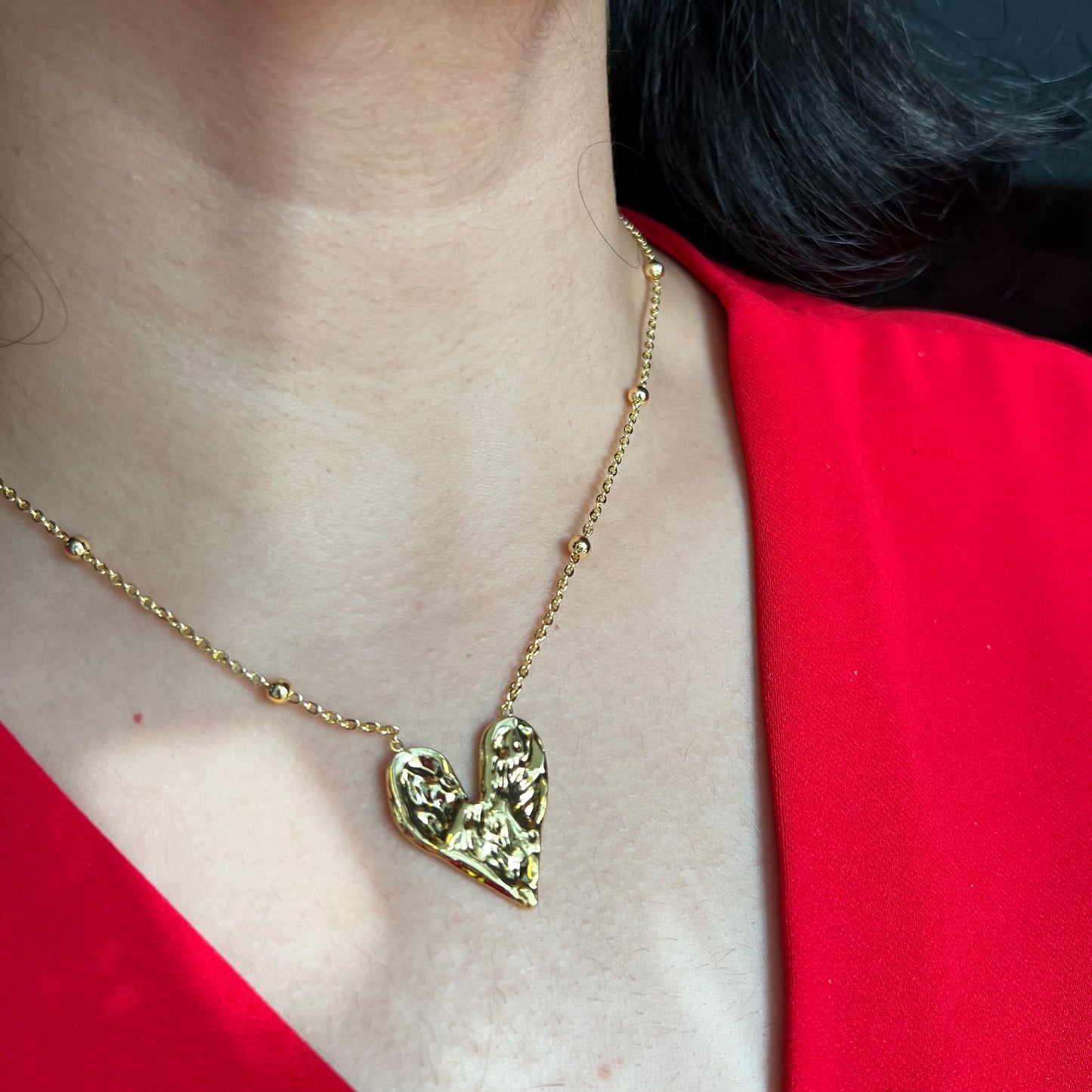 Prim Heart Gold Plated Pendant