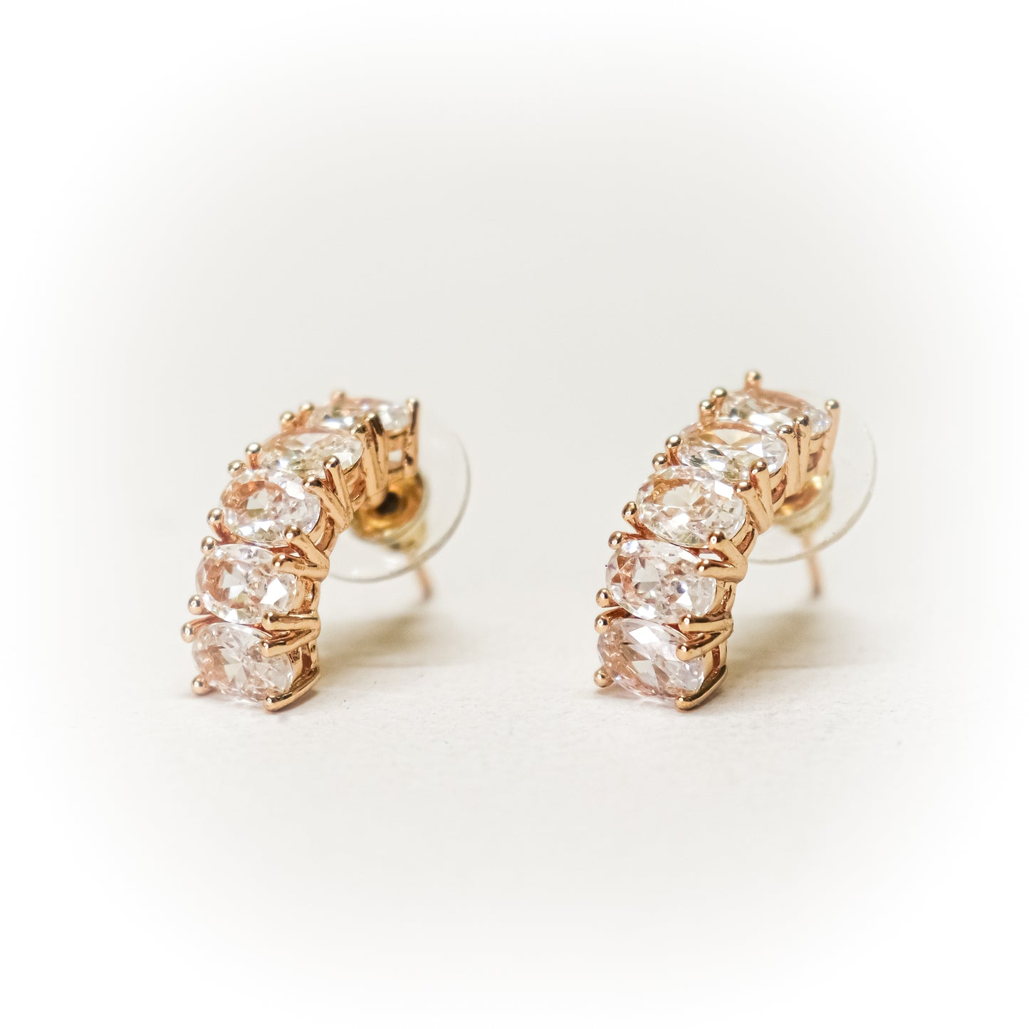Suzette Rose Gold Stone Alloy Stud Earrings