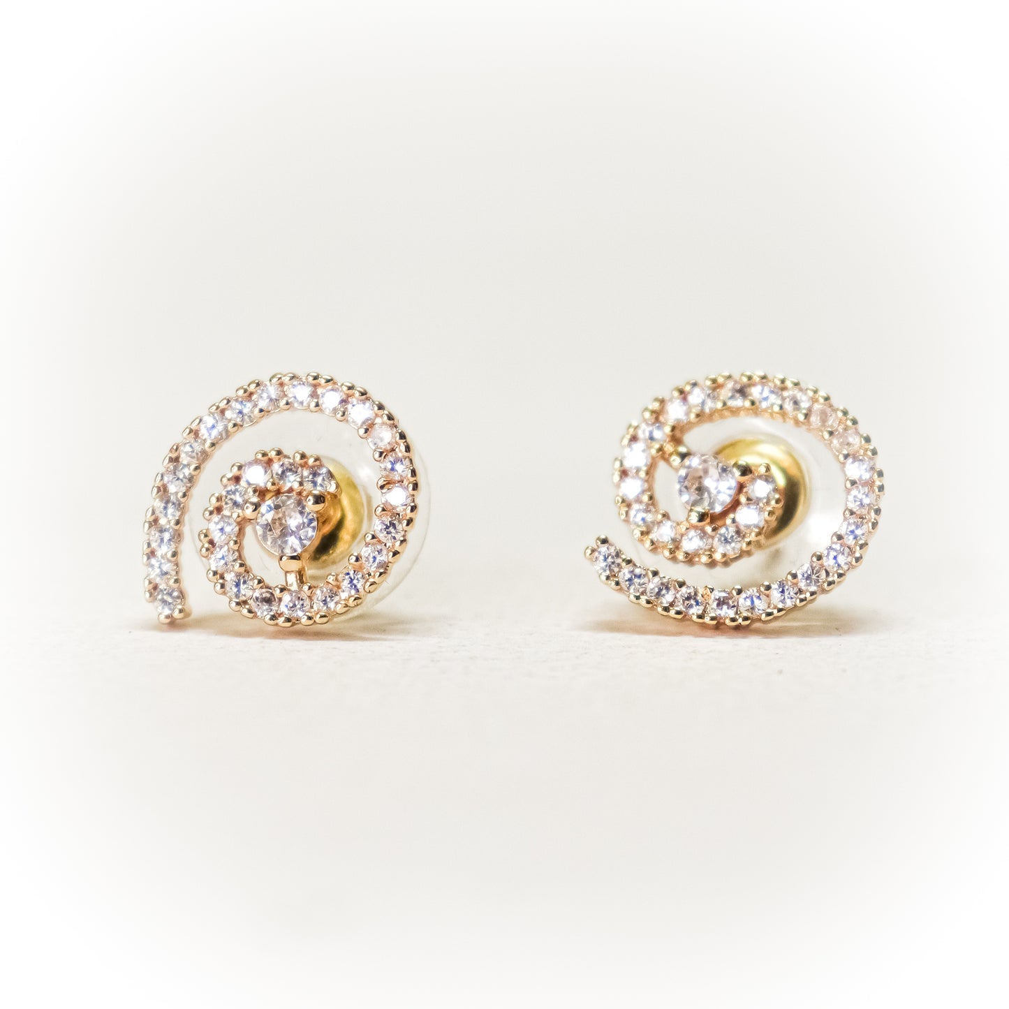 Circle Coil Chokure Rose Gold Stud Earrings Tops