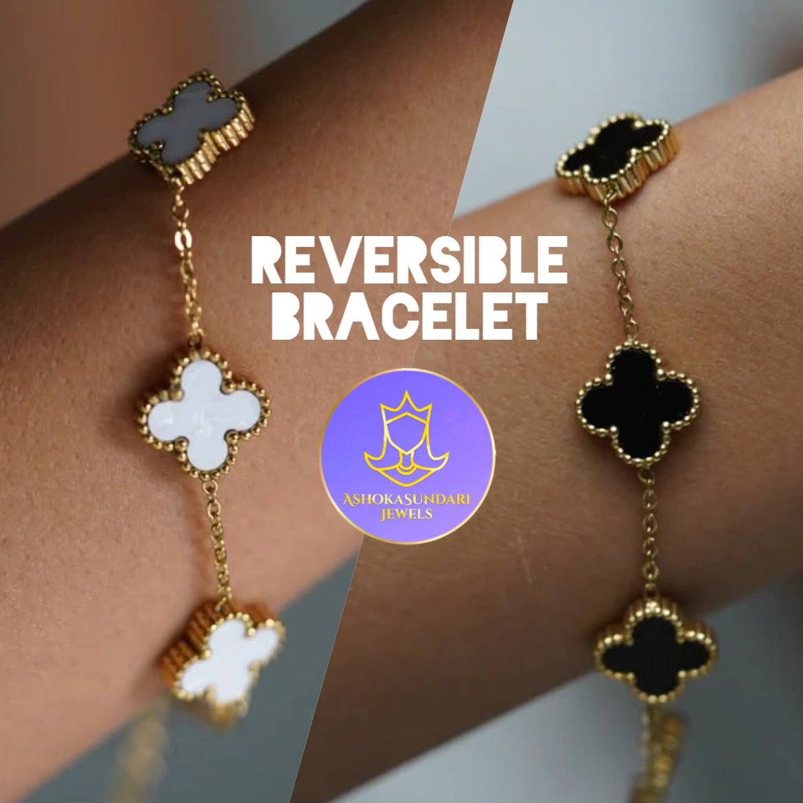 Van Cleef Clover Reversible Bracelet