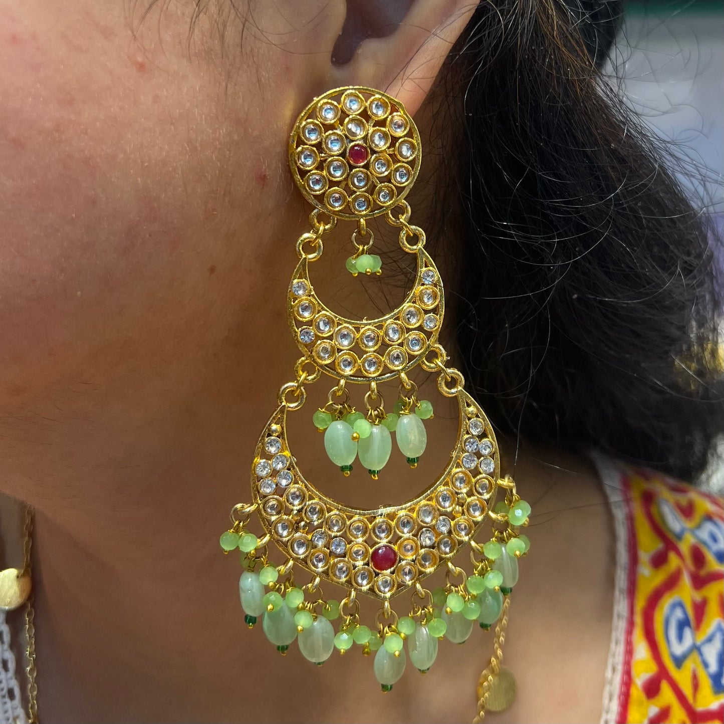 Leher Long Traditional Fancy Earrings