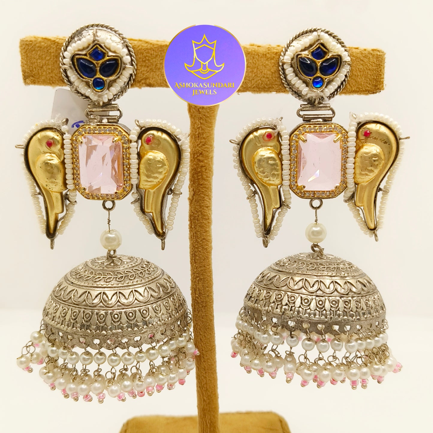 Totapari Leher Silver Plated Jhumkas