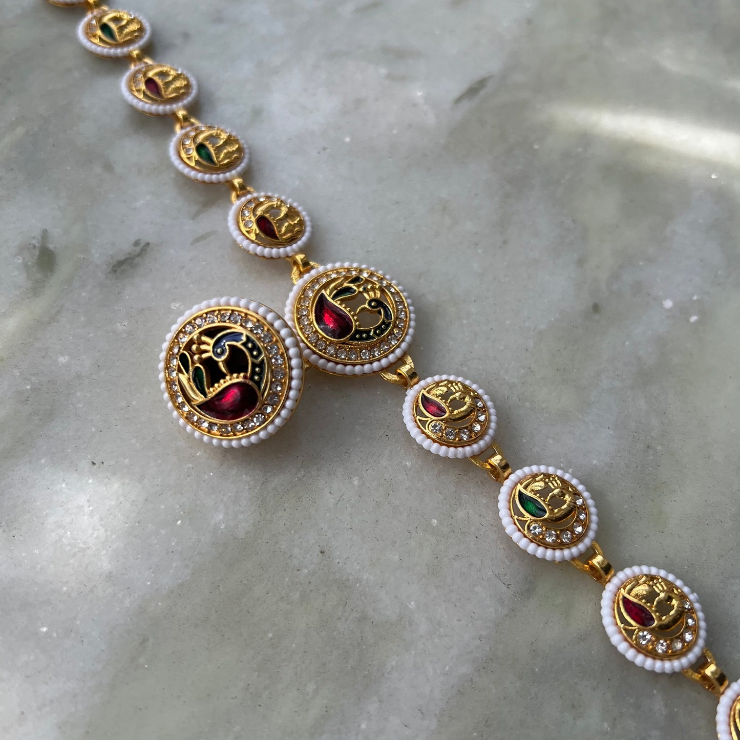 Kundan Mathapatti with Rajasthani Borla Traditional Head Accessory