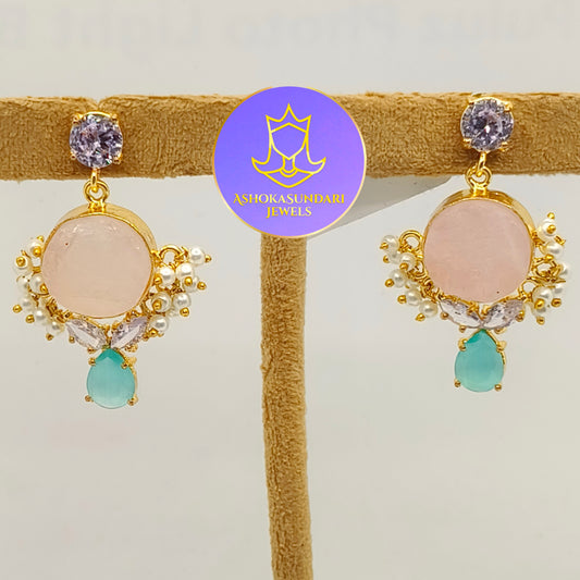 Sona Pink Blue Earrings