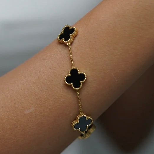 Black Van Cleef Clover Bracelet