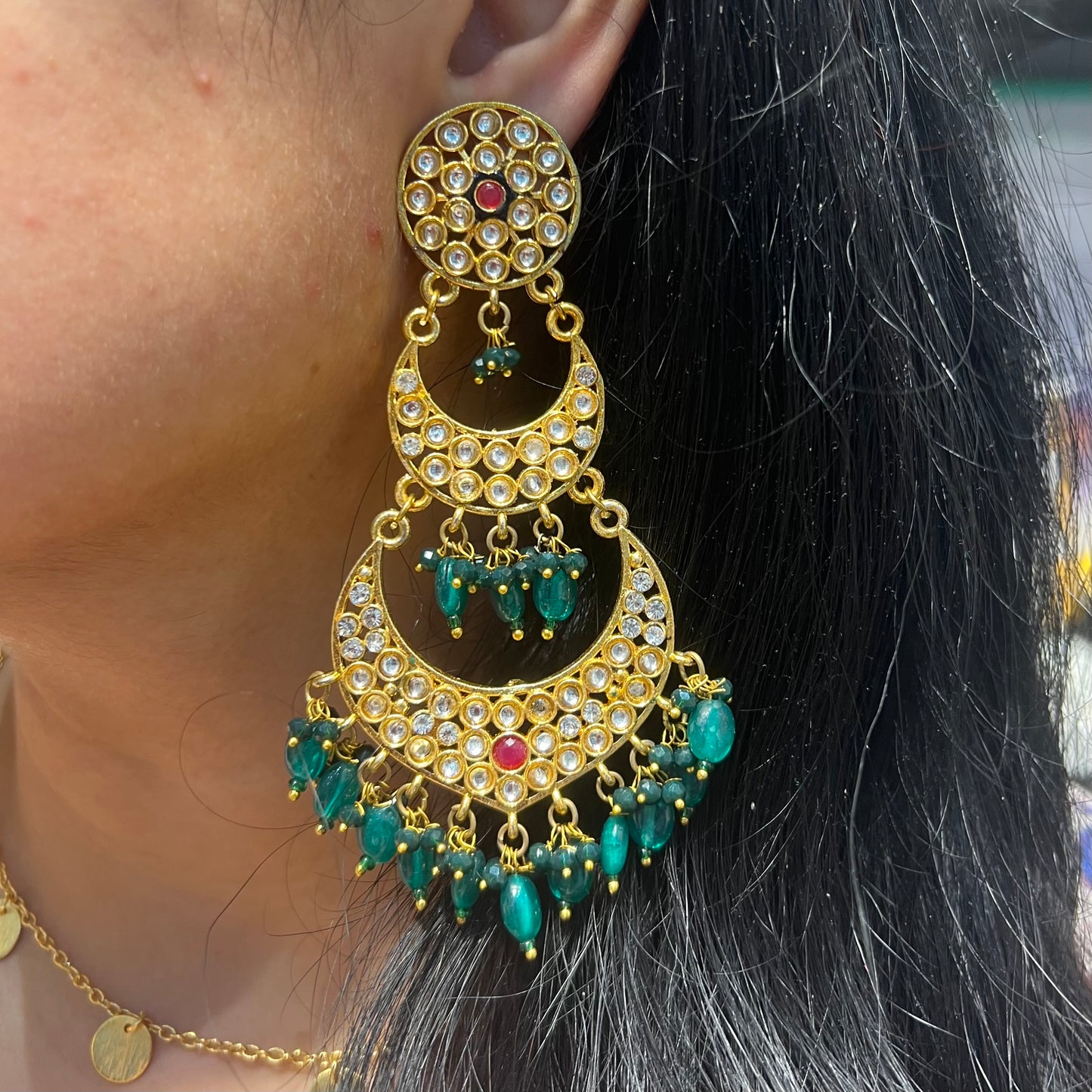 Leher Long Traditional Fancy Earrings