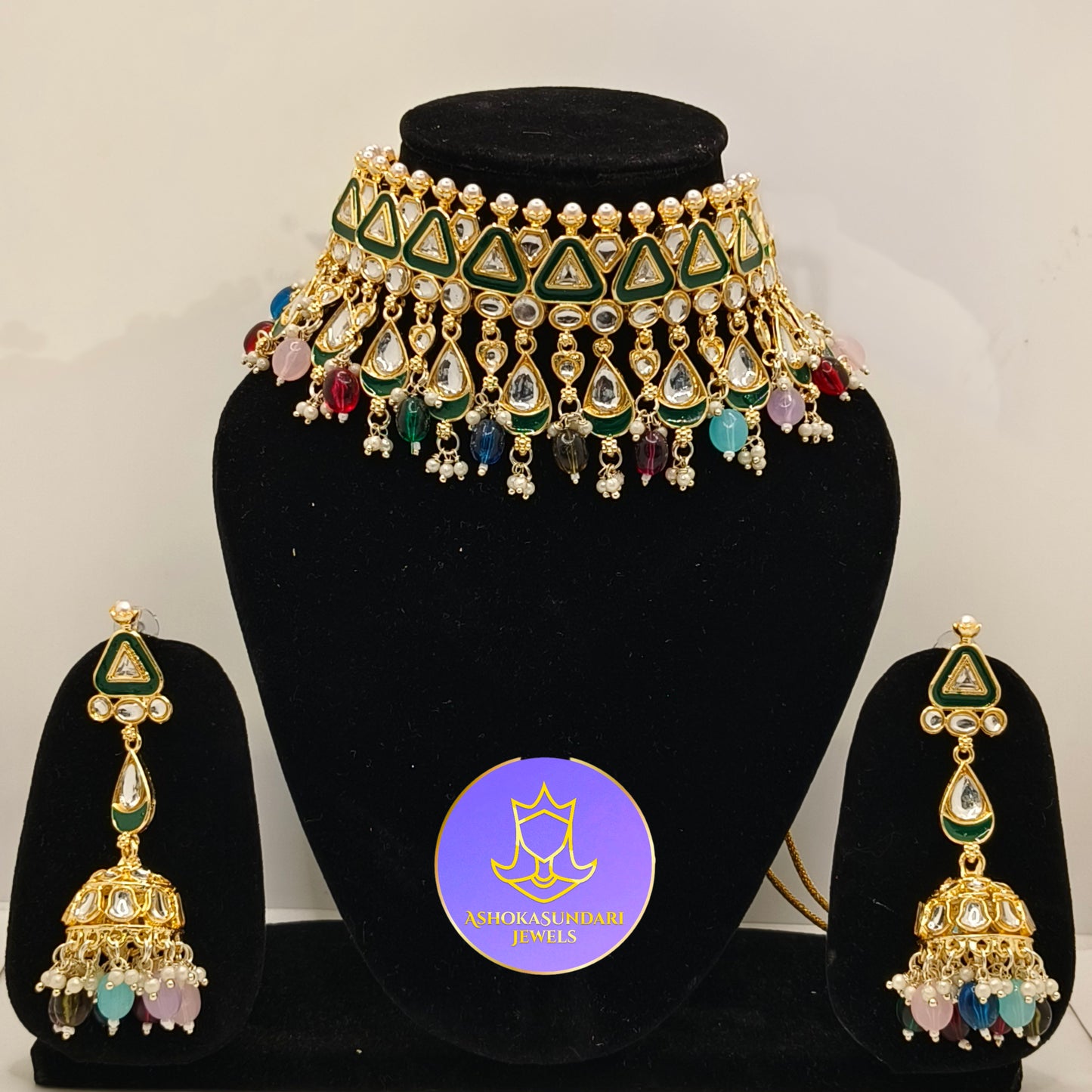 Multi Color Kundan Fancy Jewellery Set