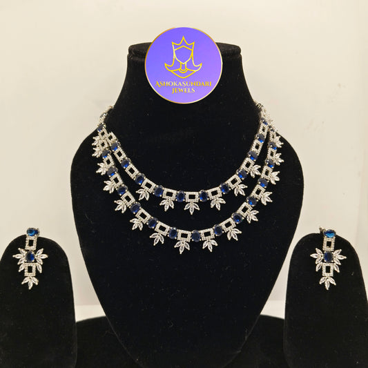 Musa Blue Sapphire Stone Diamond Set