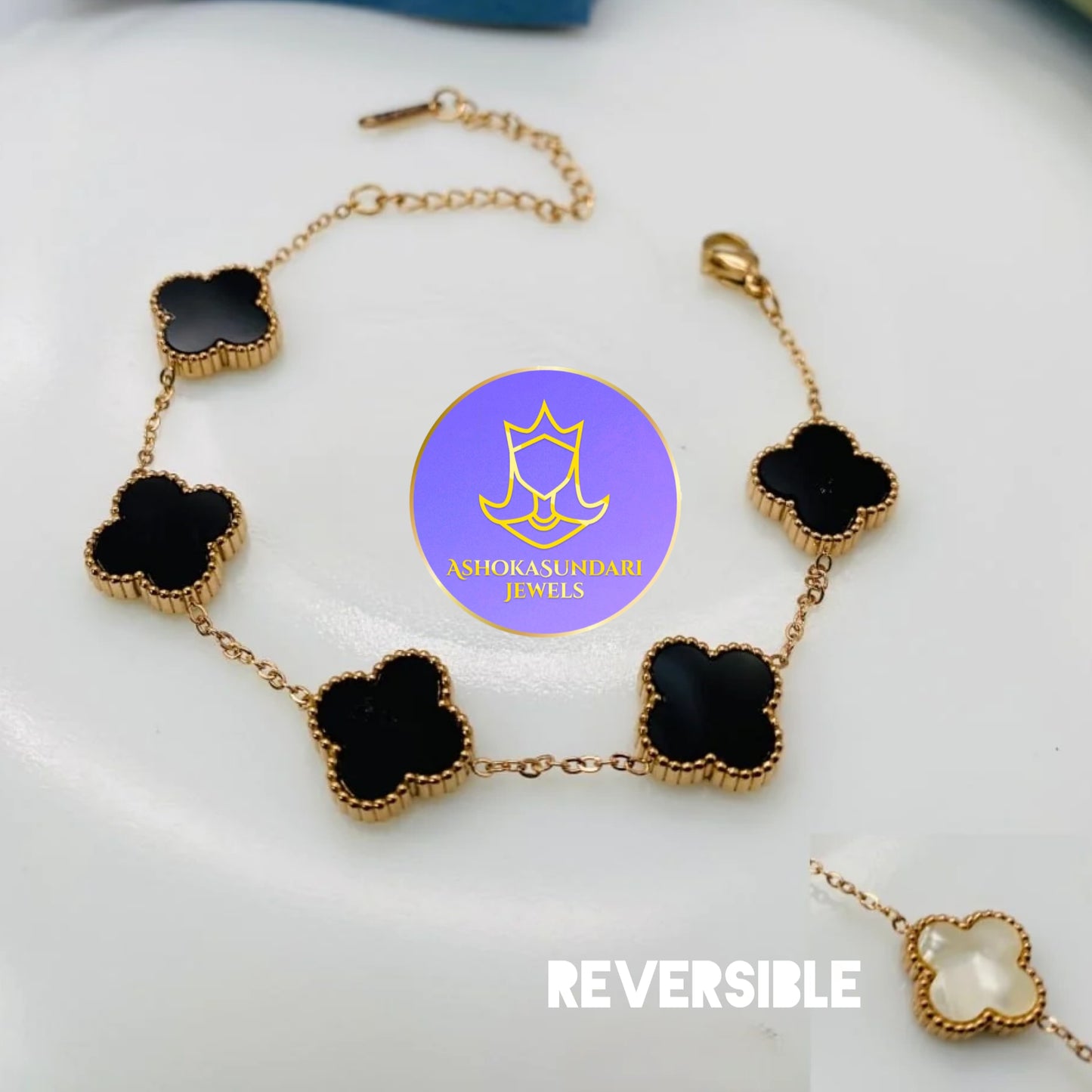 Van Cleef Clover Reversible Bracelet