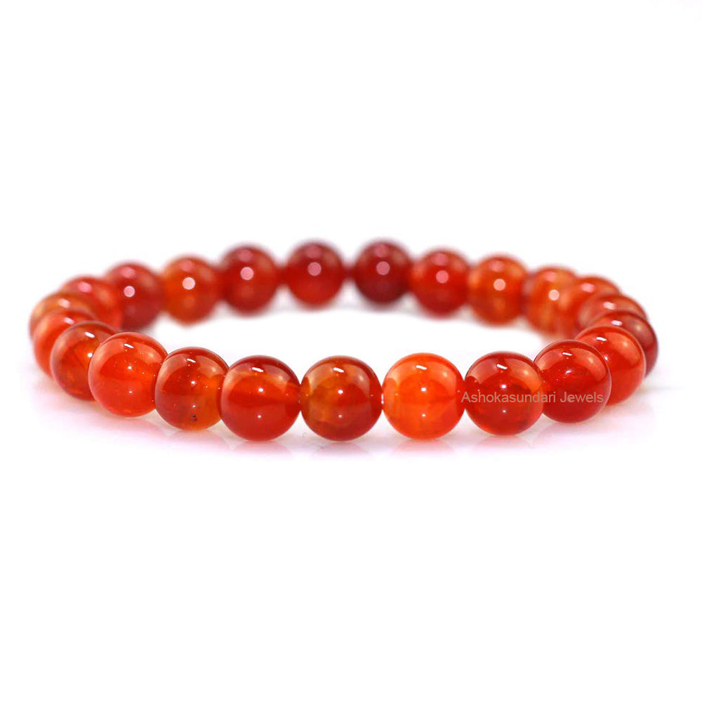 Buy Reiki Crystal Products Carnelian Bracelet 12 mm Stone Bracelet Crystal  Bracelet for Reiki Healing and Crystal Healing (Color : Red/Orange) at  Amazon.in