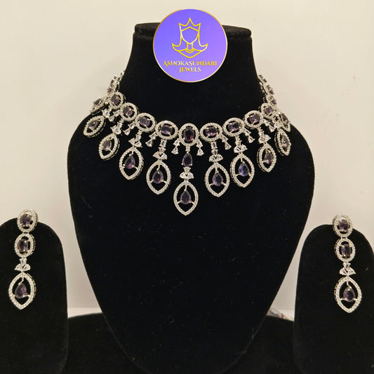 Purple Zirconia Jewellery Set