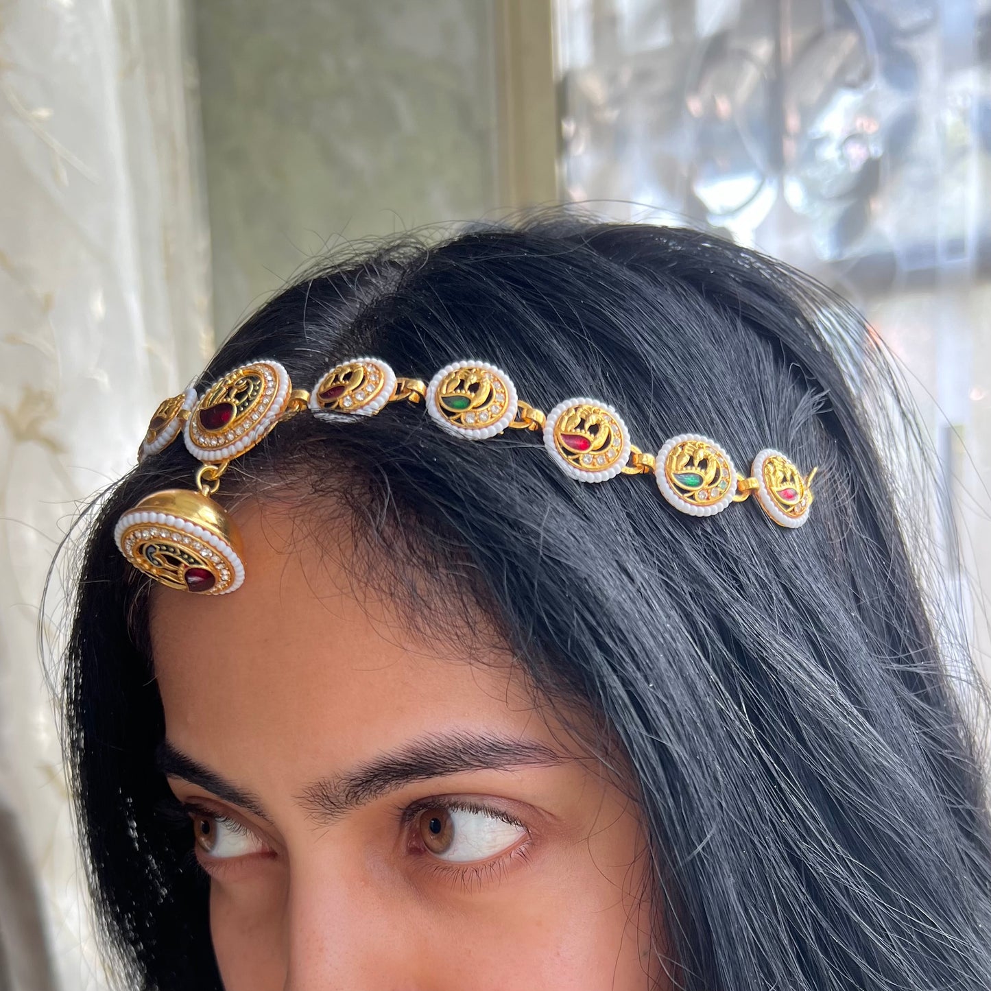 Kundan Mathapatti with Rajasthani Borla Traditional Head Accessory