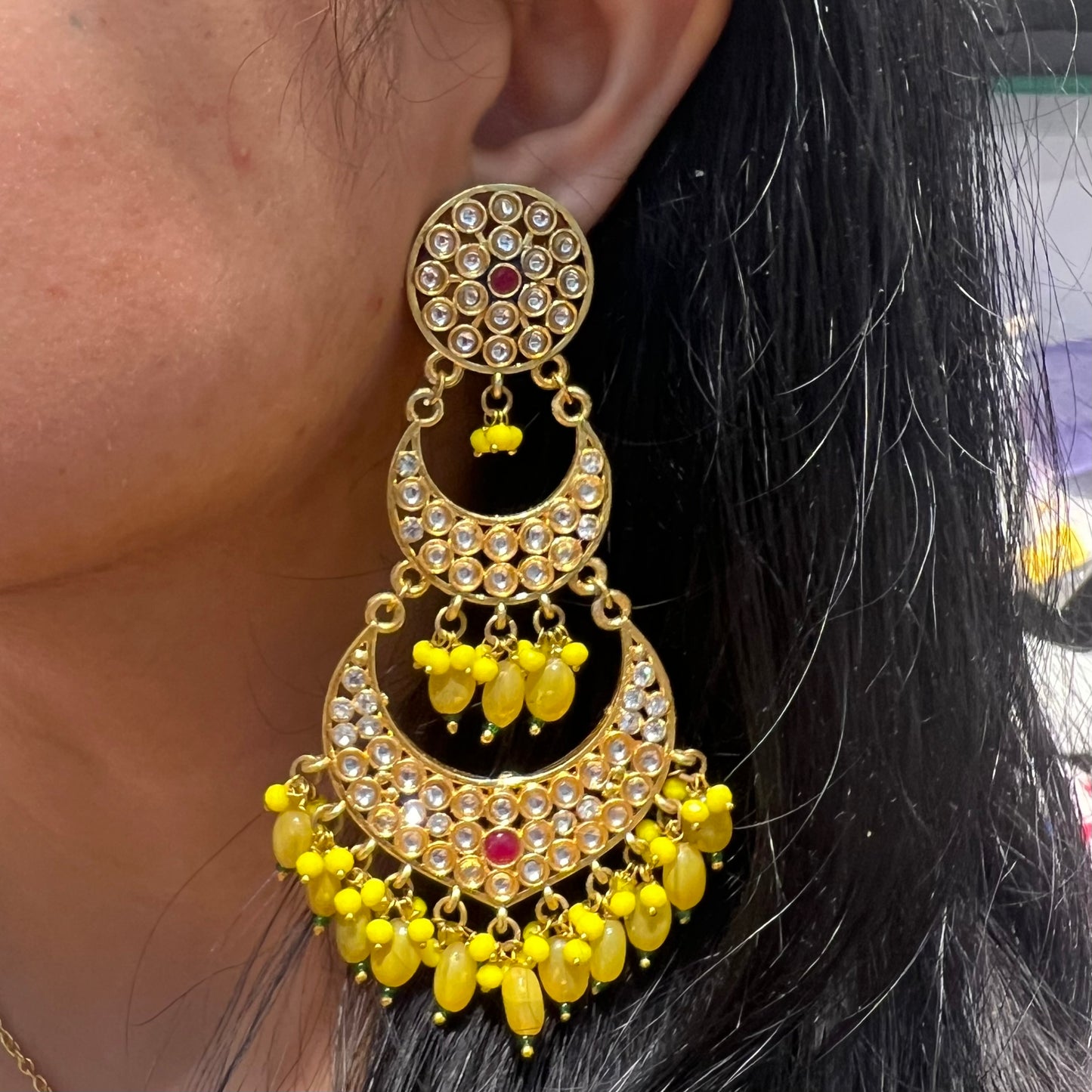 Leher Long Traditional Fancy Earrings