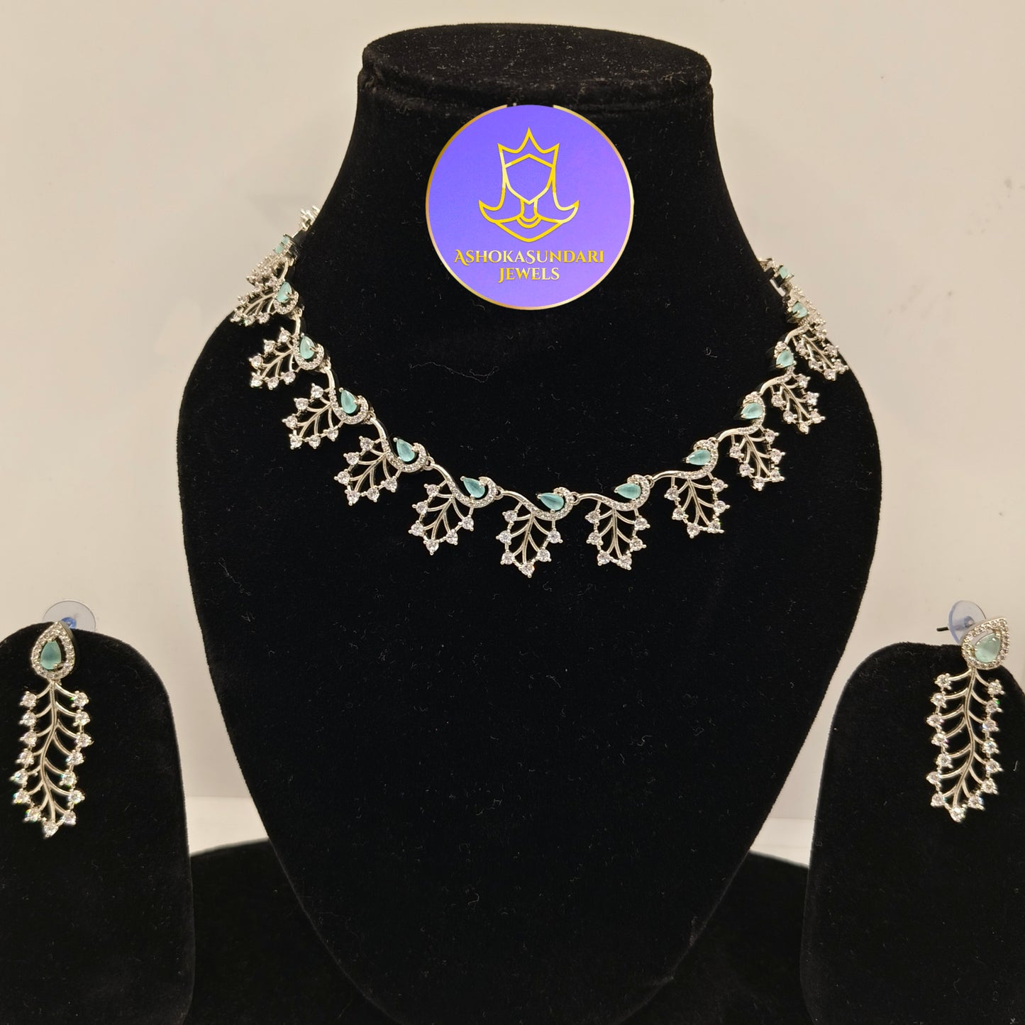 Aditi Rao Hydari Aqua Blue Zirconia Stone Set