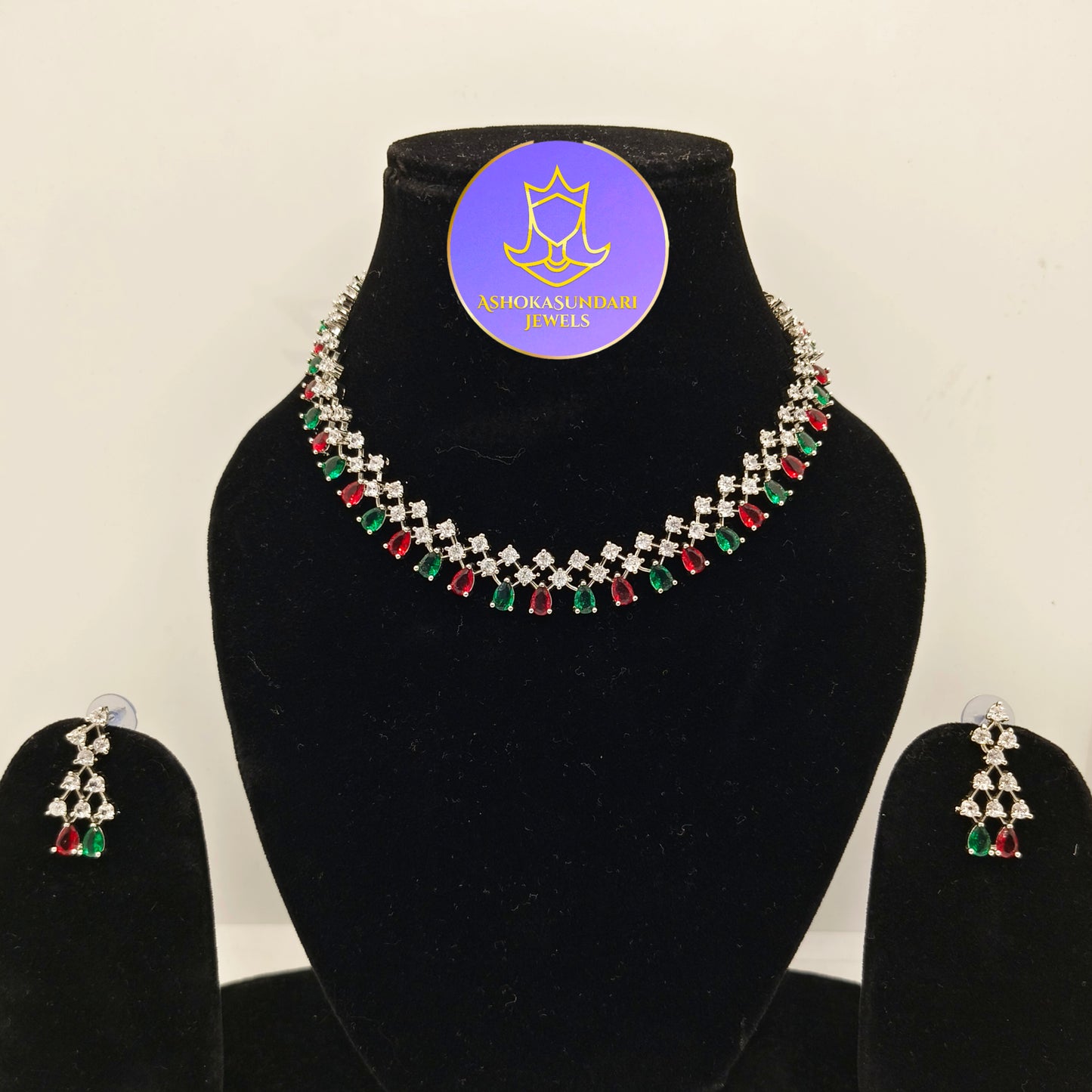 Kaya Multi Color Red Green Zirconia Stone Set