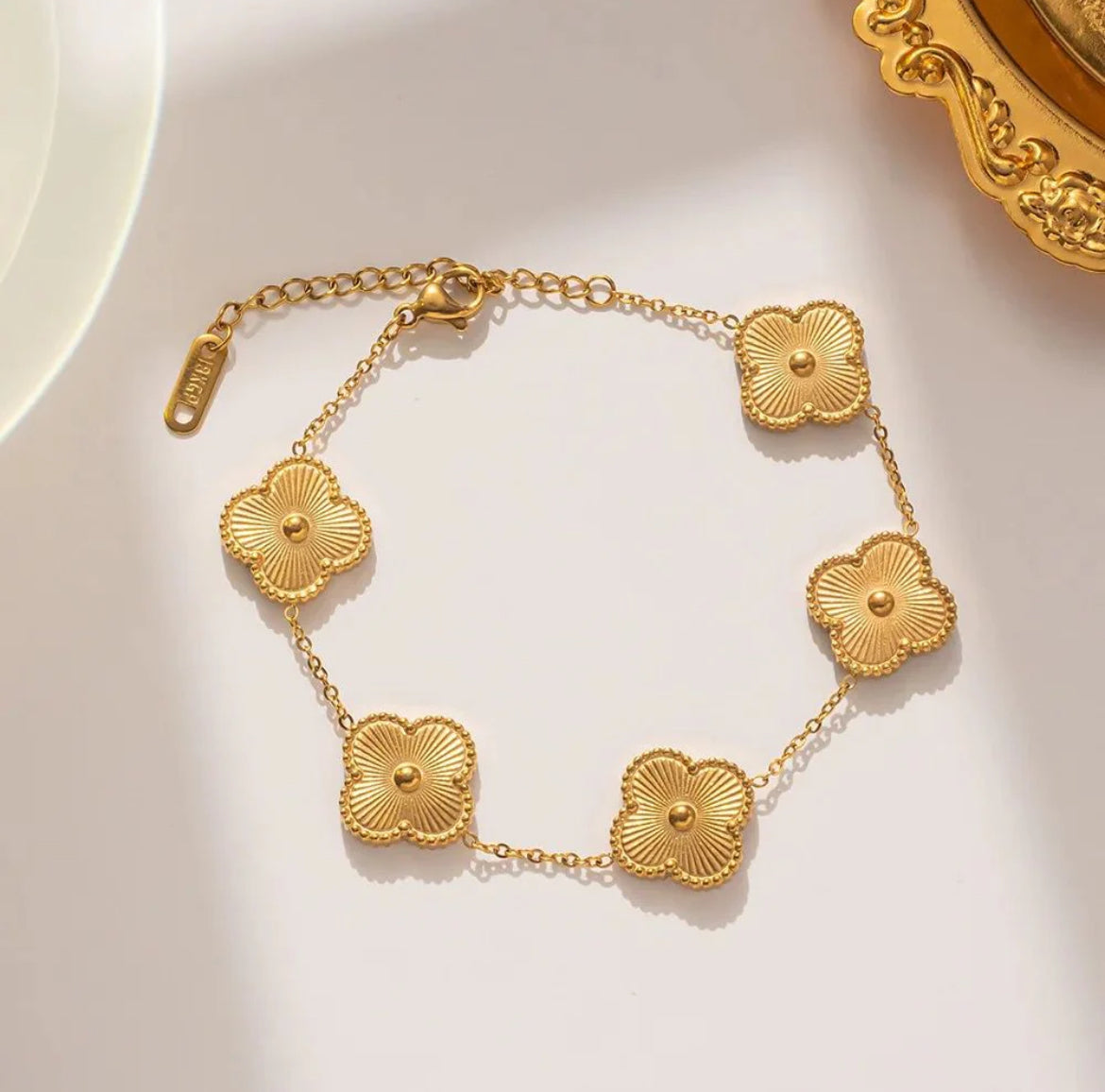 Gold Van Cleef Clover Bracelet