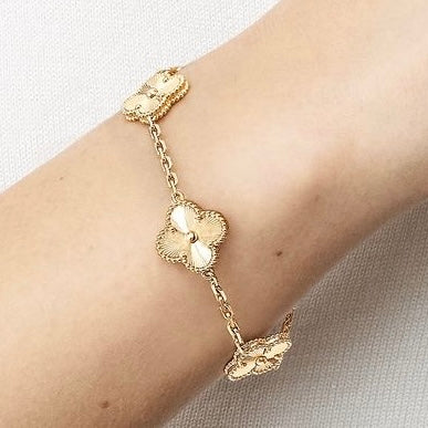 Gold Van Cleef Clover Bracelet