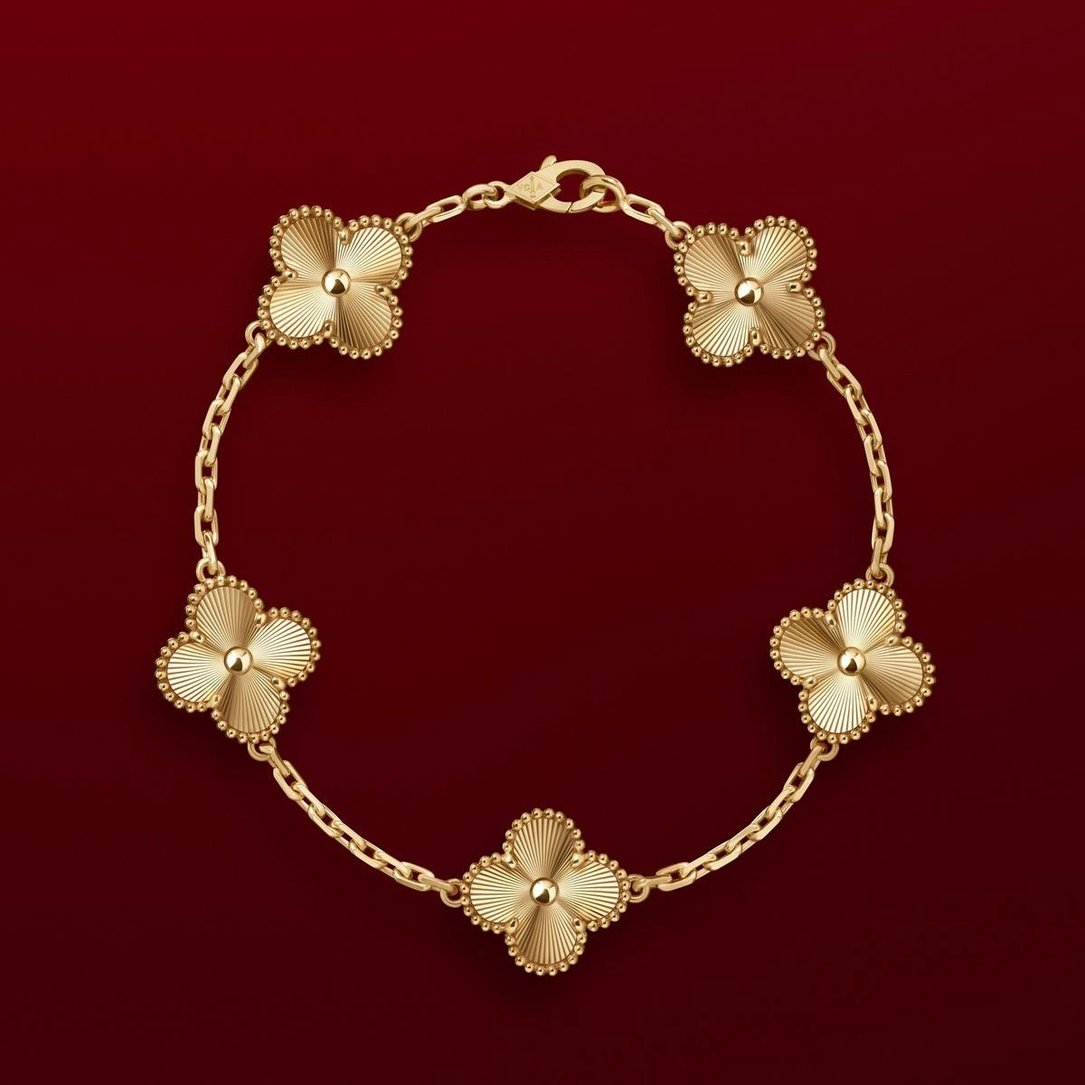 Gold Van Cleef Clover Bracelet