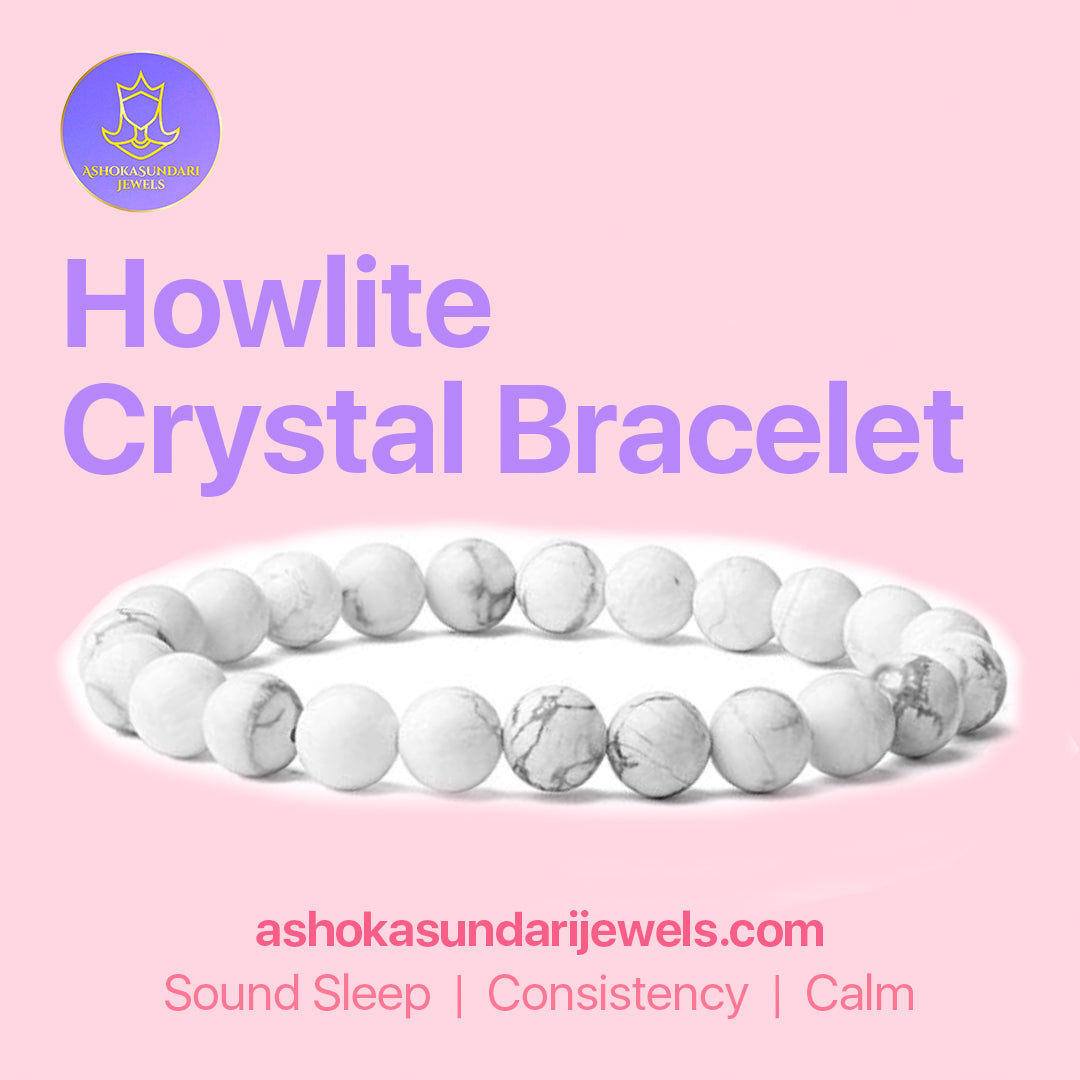 Buy Natural Howlite Stone Bracelet 8 mm price - 293/- rs