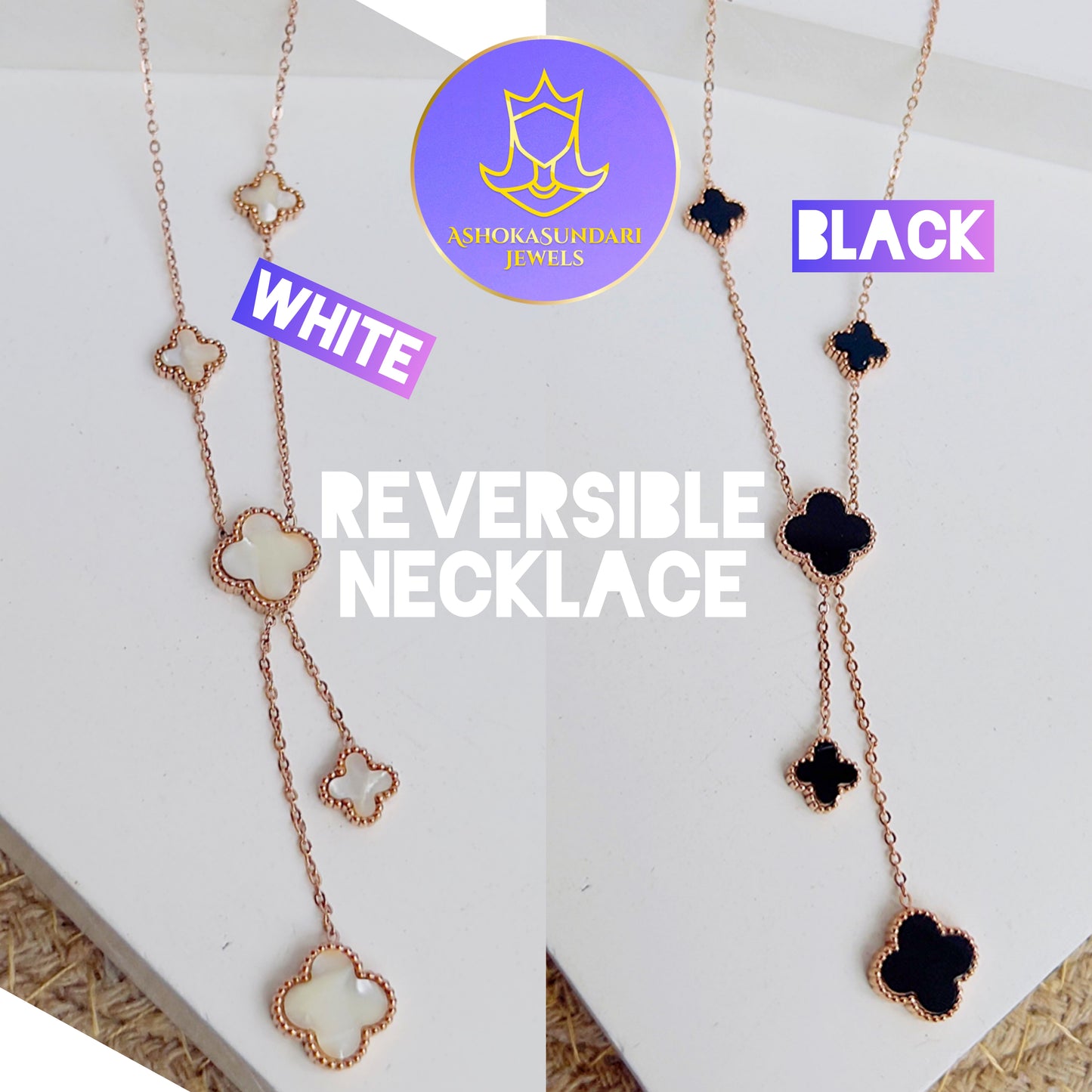 Van Cleef Clover Reversible Necklace Chain