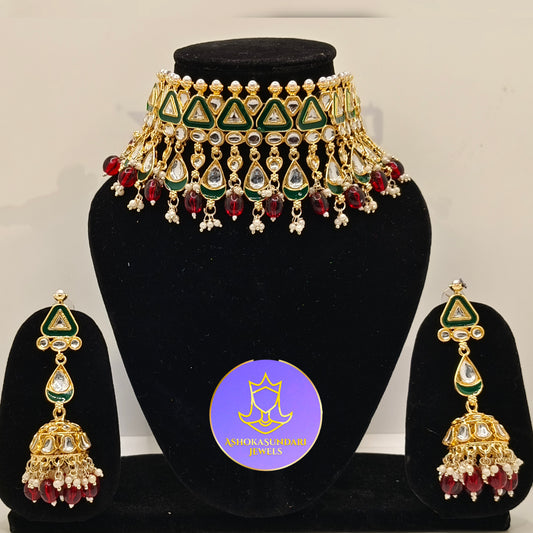 Red Kundan Fancy Jewellery Set