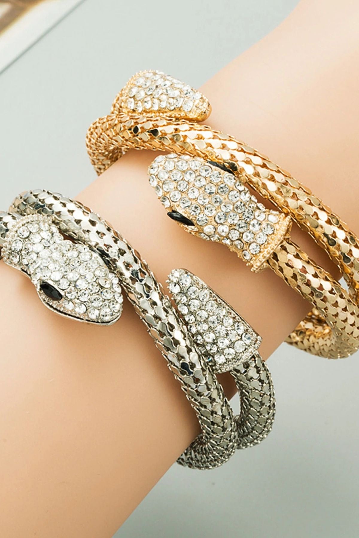 Gold Serpent Wrap Around Bracelet