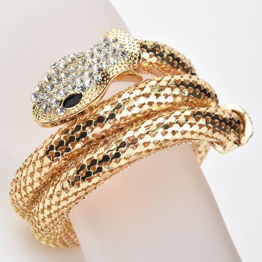 Gold Serpent Wrap Around Bracelet