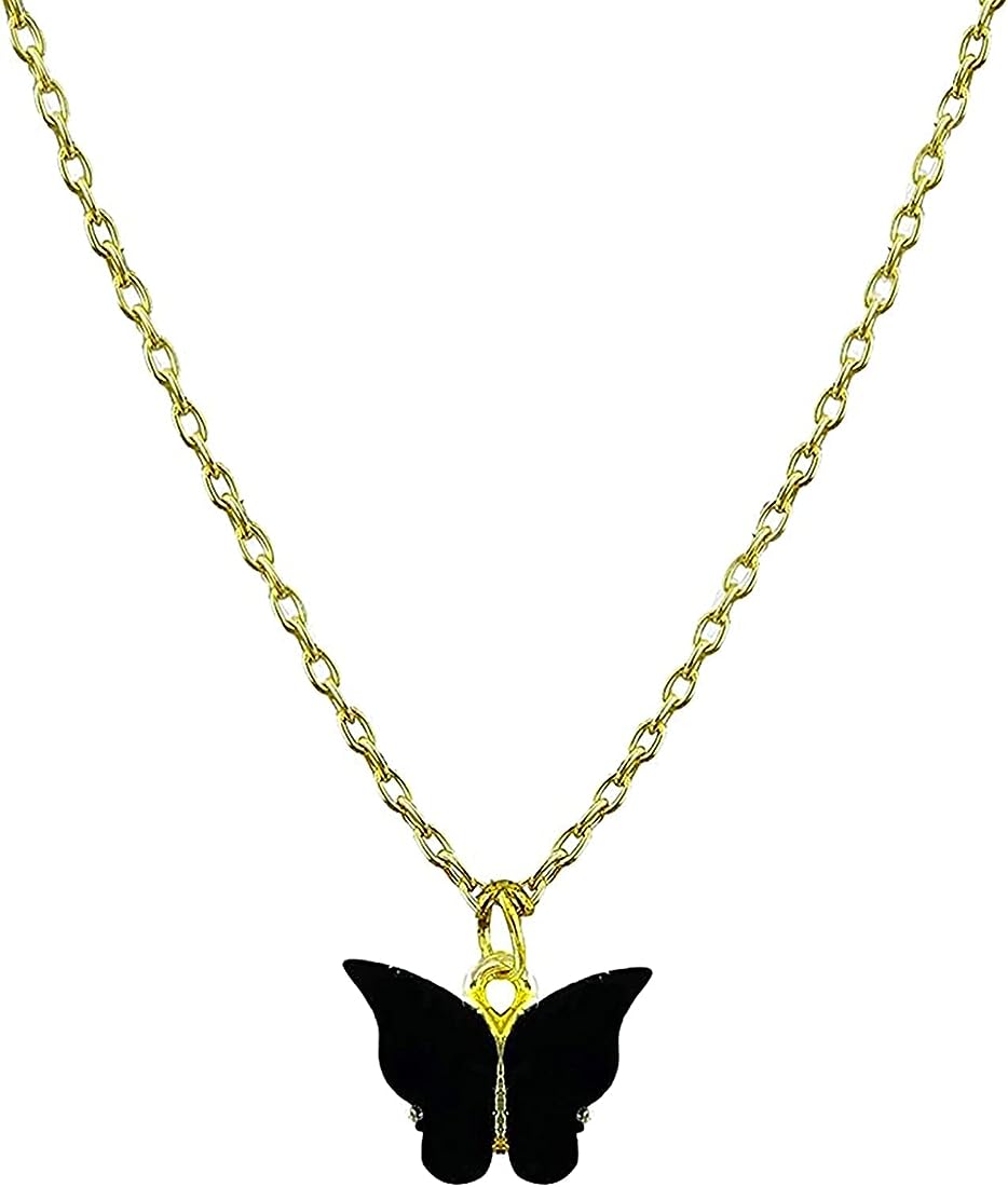 Black Butterfly Pendant Chain