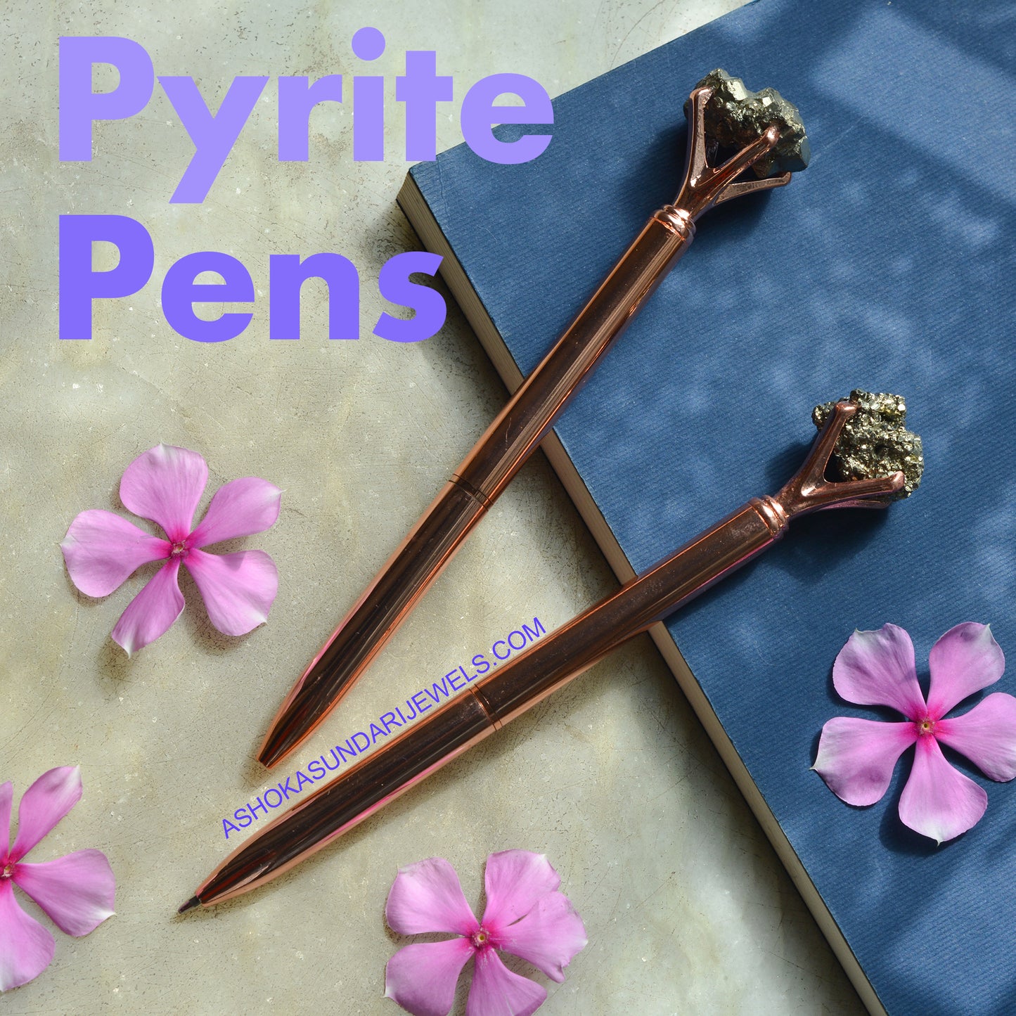Pyrite Crystal Pen - PACK OF 2 Couples and Friends Pack