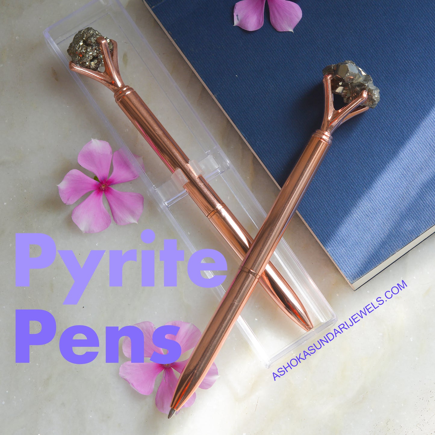 Pyrite Crystal Pen - PACK OF 2 Couples and Friends Pack