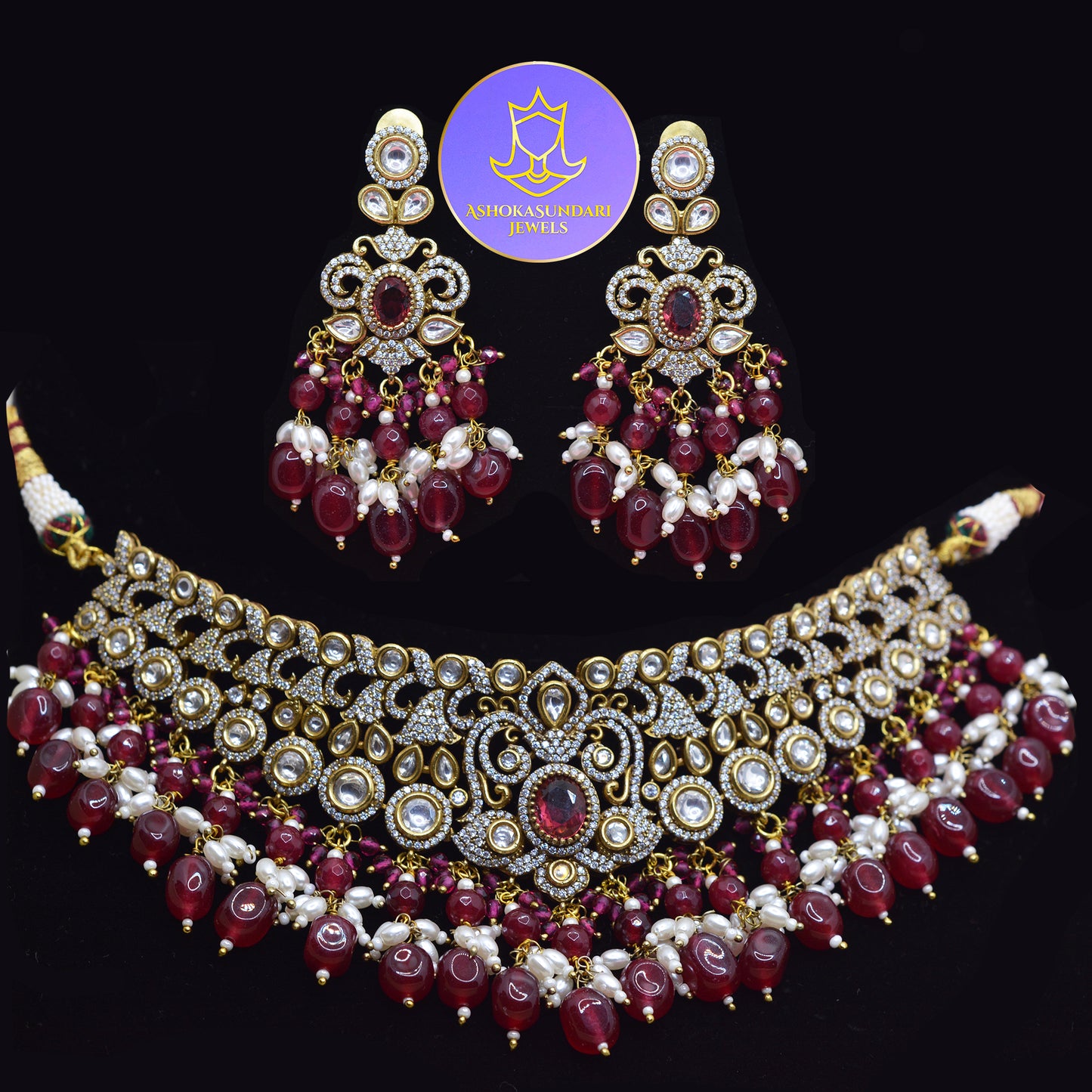 Priyanka Chopra Diamond Red Statement Jewellery Set