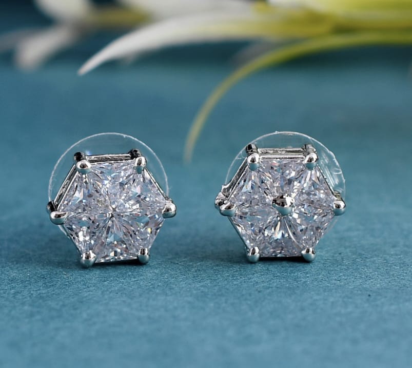Men's Diamond Solitaire Zircon Stud Earrings