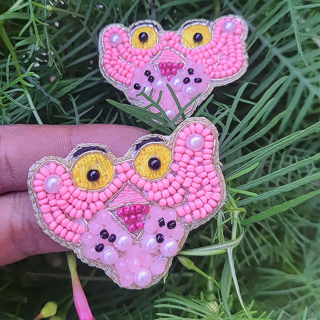 Pink hot sale panther earrings