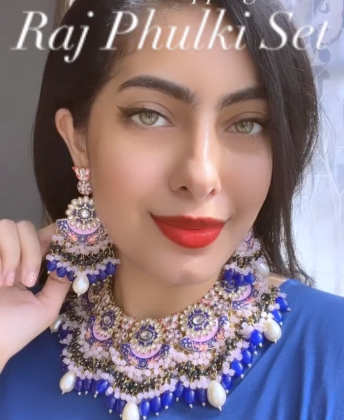 Raj Phulki Jewellery Set Blue