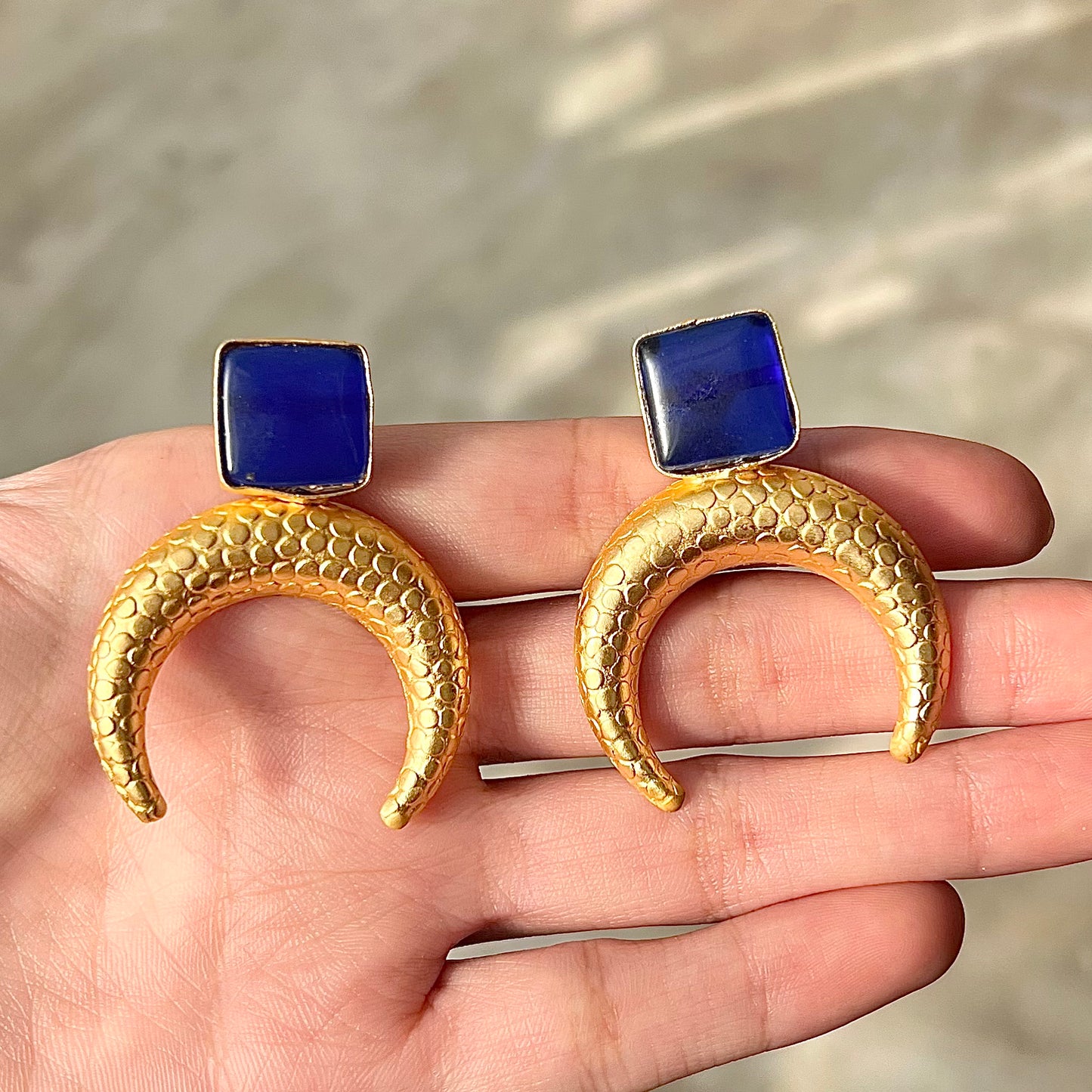 Luna Crescent Stud Earrings