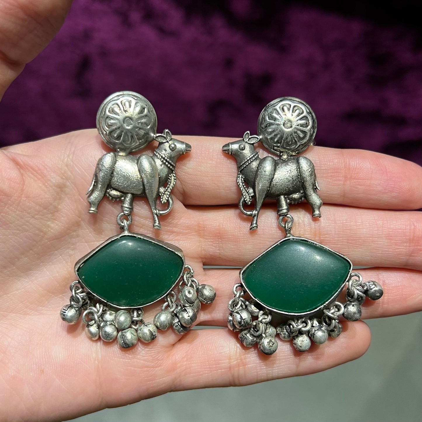 Khore Bhel Silver Plated Gungaroo Earrings