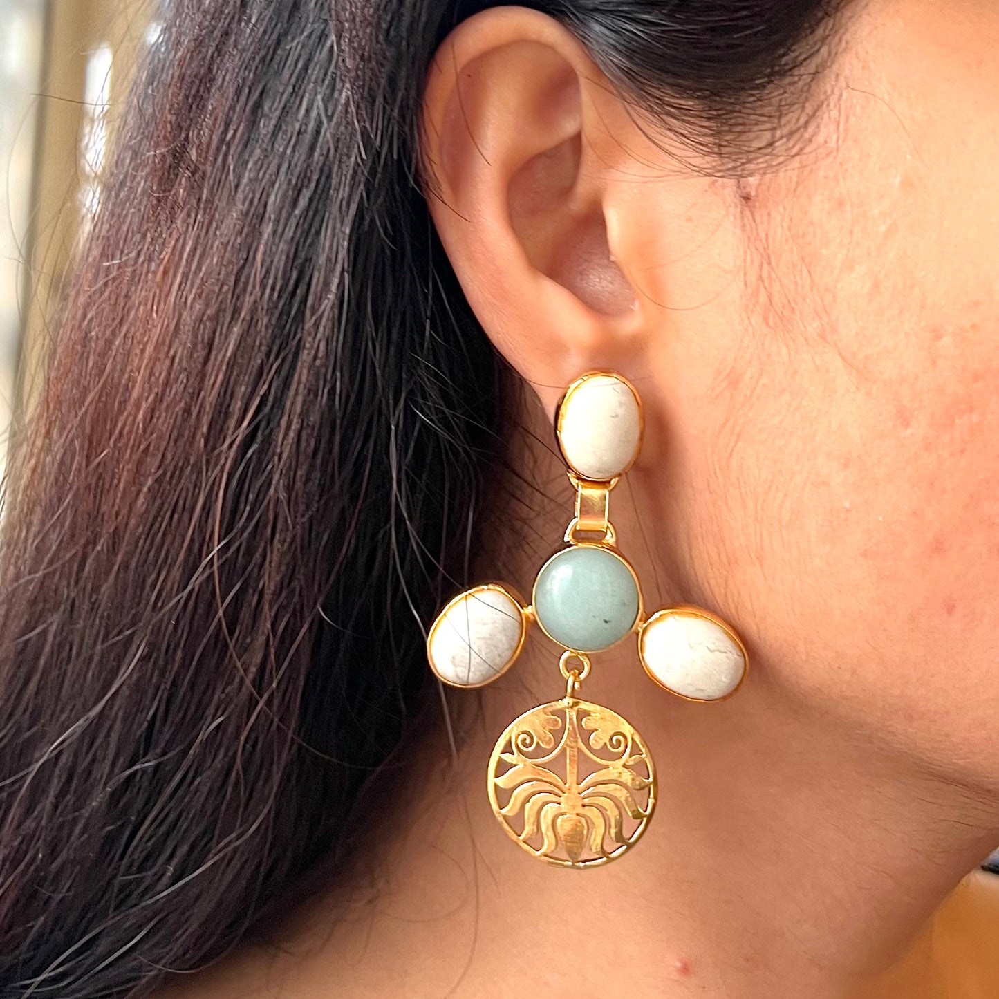 Stella Trance Gold Plated Statement Earrings